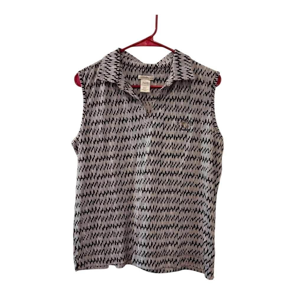 Cutter & Buck ladies Sleeveless Top grey  and black Patterned  size XL/TG